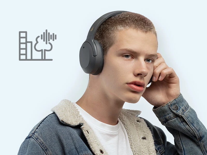 Belaidės ausinės Edifier W820NB ANC, Pilkos spalvos aprašymas - Prekės nuotrauka