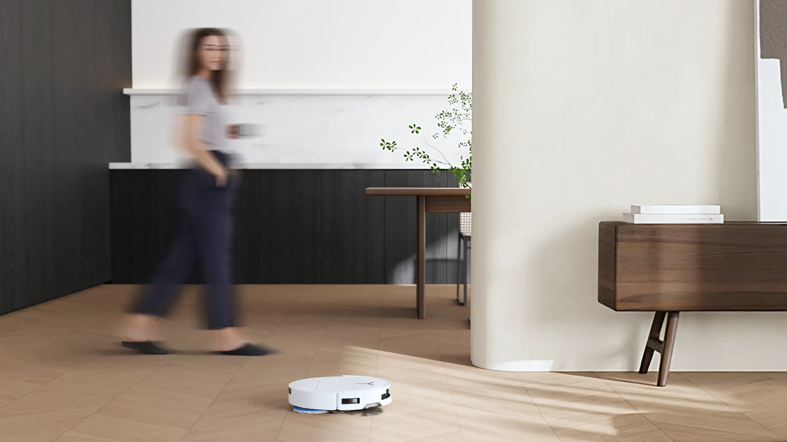 Dulkių siurblys - robotas Ecovacs Deebot T50 Pro Omni, Baltas aprašymas - Prekės nuotrauka