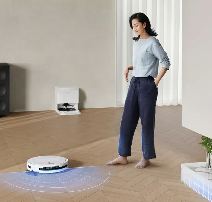 Dulkių siurblys - robotas Ecovacs Deebot T50 Pro Omni, Baltas aprašymas - Prekės nuotrauka