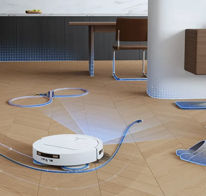 Dulkių siurblys - robotas Ecovacs Deebot T50 Pro Omni, Baltas aprašymas - Prekės nuotrauka