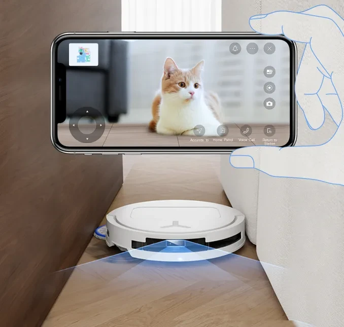 Dulkių siurblys - robotas Ecovacs Deebot T50 Pro Omni, Baltas aprašymas - Prekės nuotrauka