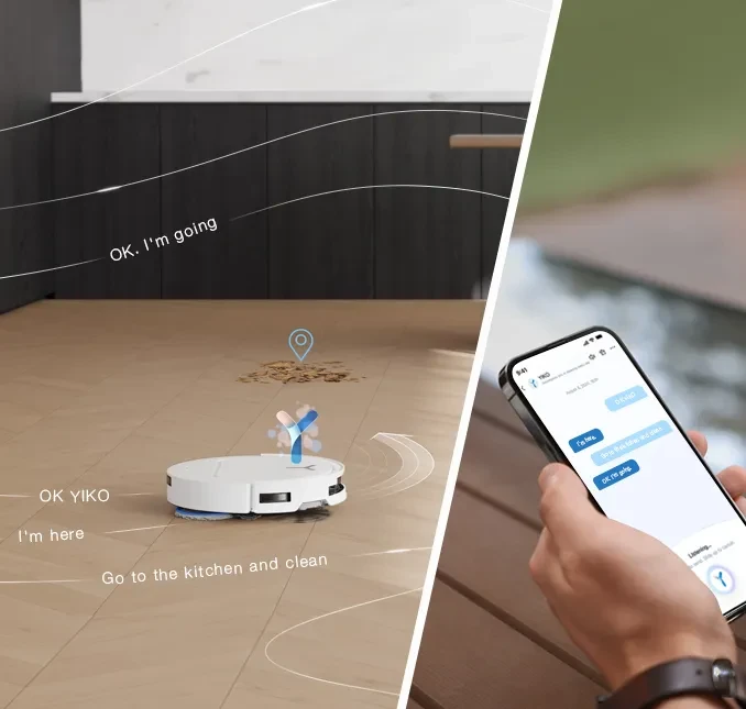 Dulkių siurblys - robotas Ecovacs Deebot T50 Pro Omni, Baltas aprašymas - Prekės nuotrauka