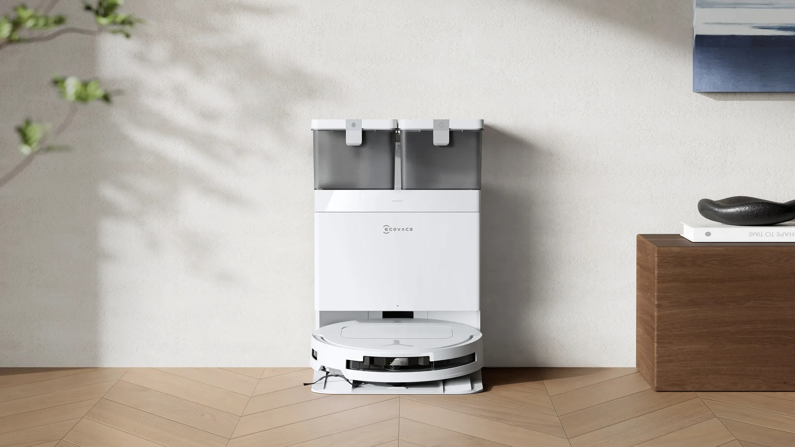 Dulkių siurblys - robotas Ecovacs Deebot T50 Pro Omni, Baltas aprašymas - Prekės nuotrauka