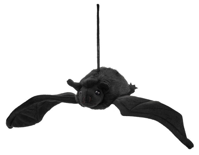 Beppe Pliušinis žaislas - juodas kabantis šikšnosparnis, 50 cm aprašymas - Prekės nuotrauka