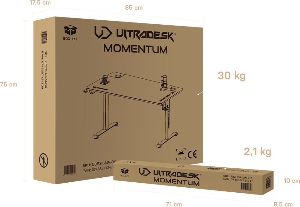 Žaidimų stalas Ultradesk Momentum Gaming Desk, Juodas aprašymas - Prekės nuotrauka